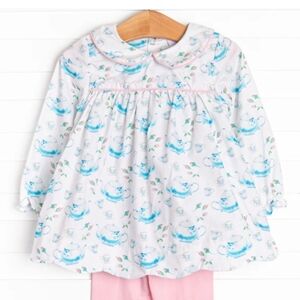 StitchyFish Turquoise Tea Party Teapot Scalloped Top